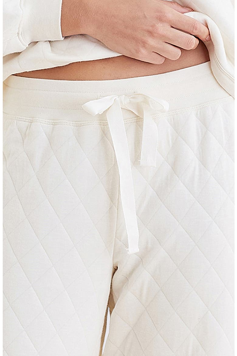 Quilted Cotton Pajamas, Alternate, color, ECRU
