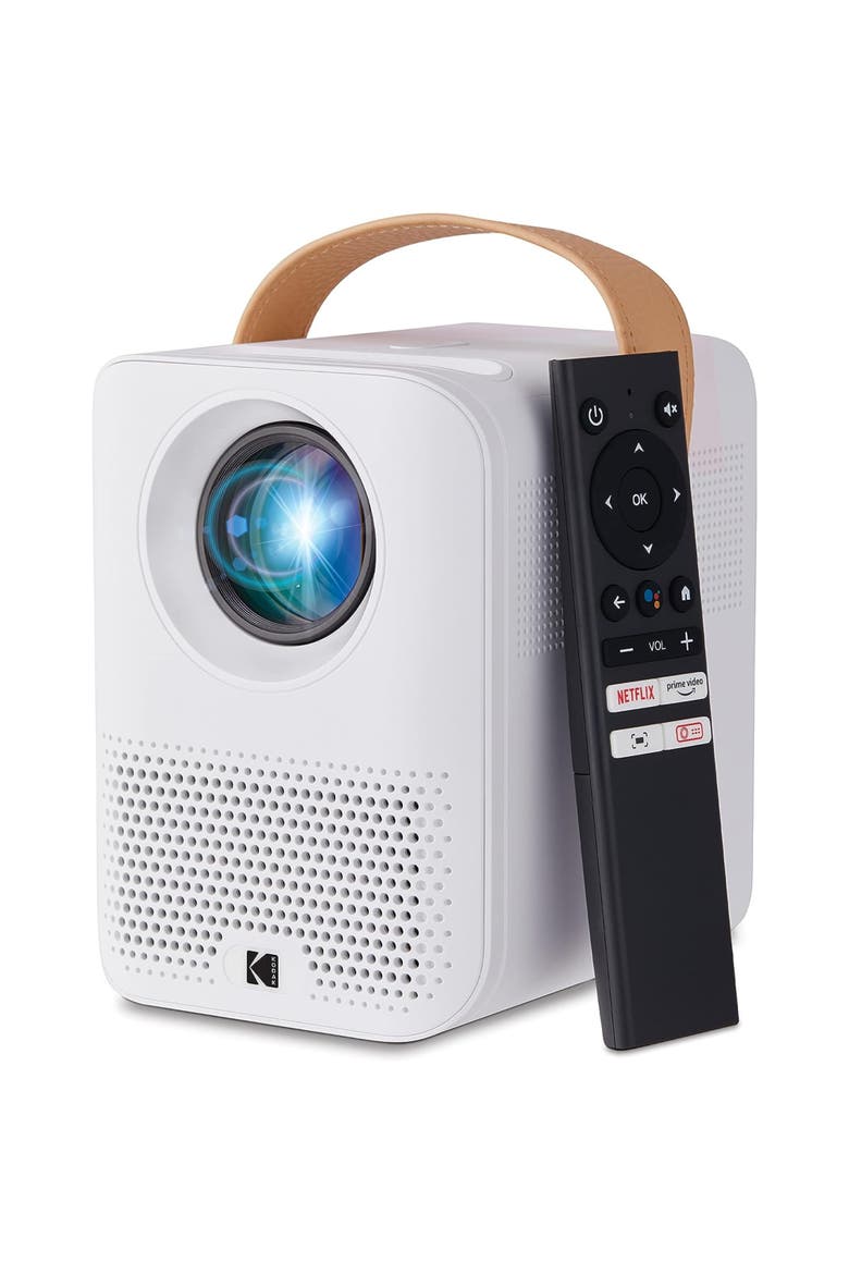FLIK HD9 Smart Projector, Portable Mini Projector with Android TV & Bluetooth, Main, color, White