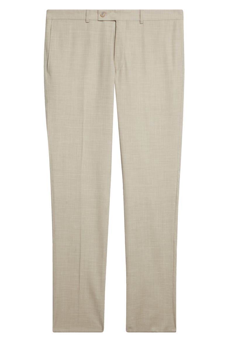 Patrick Tropical Weave Stretch Wool Blend Dress Pants, Main, color, SAND