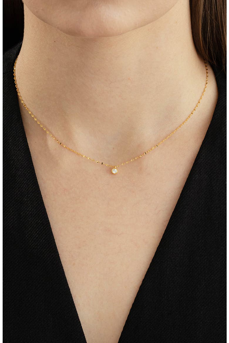 Sterling Silver 18k Gold Plated Rosie Necklace Dainty Minimalist, Alternate, color, Gold
