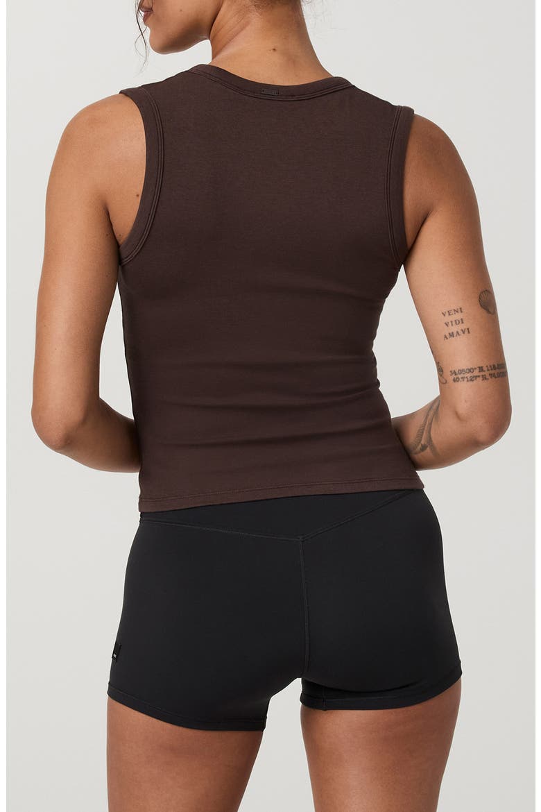 Everyday Cotton Stretch Tank, Alternate, color, FRENCH ROAST