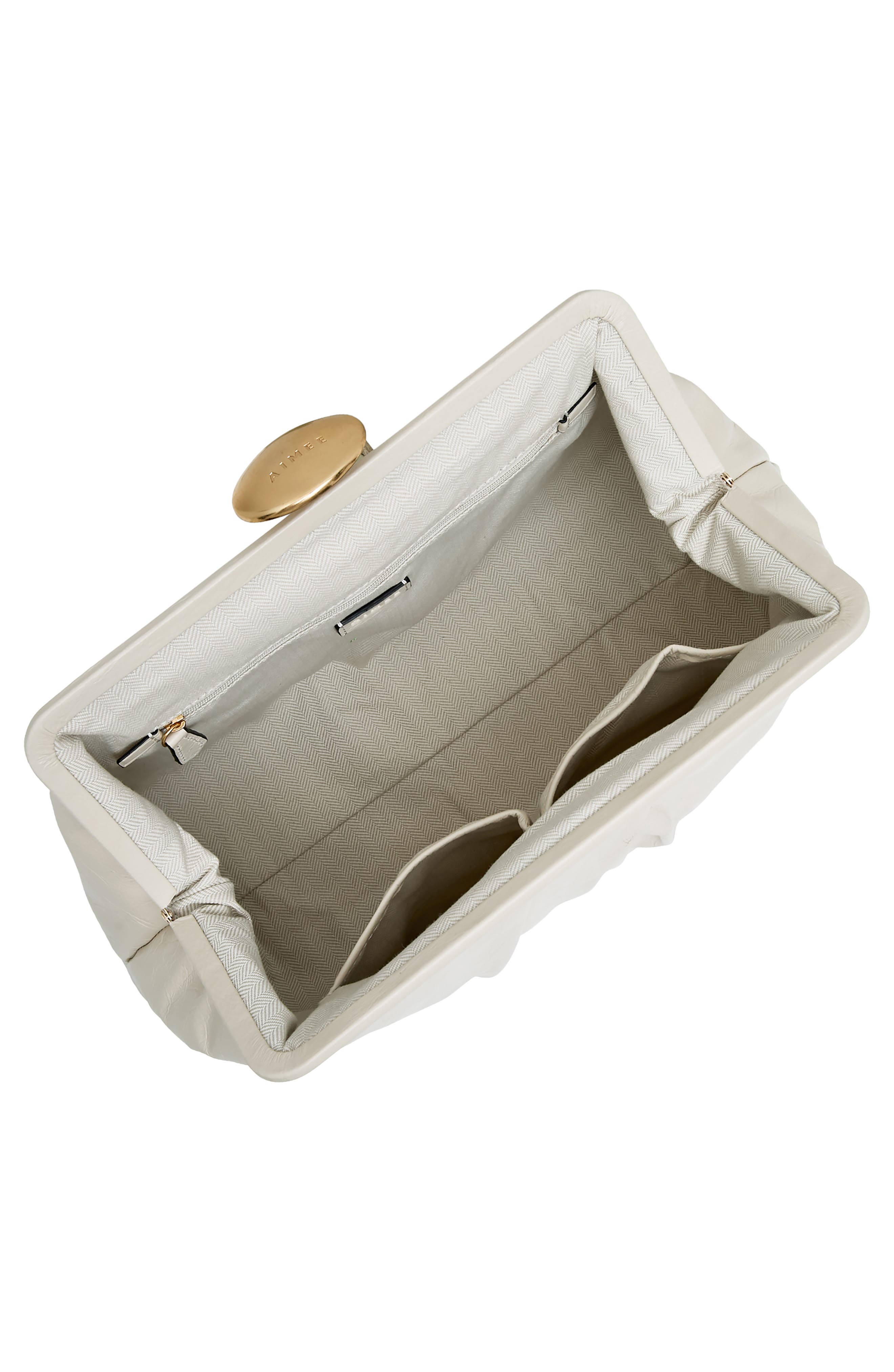 AIMEE Extra Large Full Circle Frame Clutch, Alternate, color, Chalk Crinkle