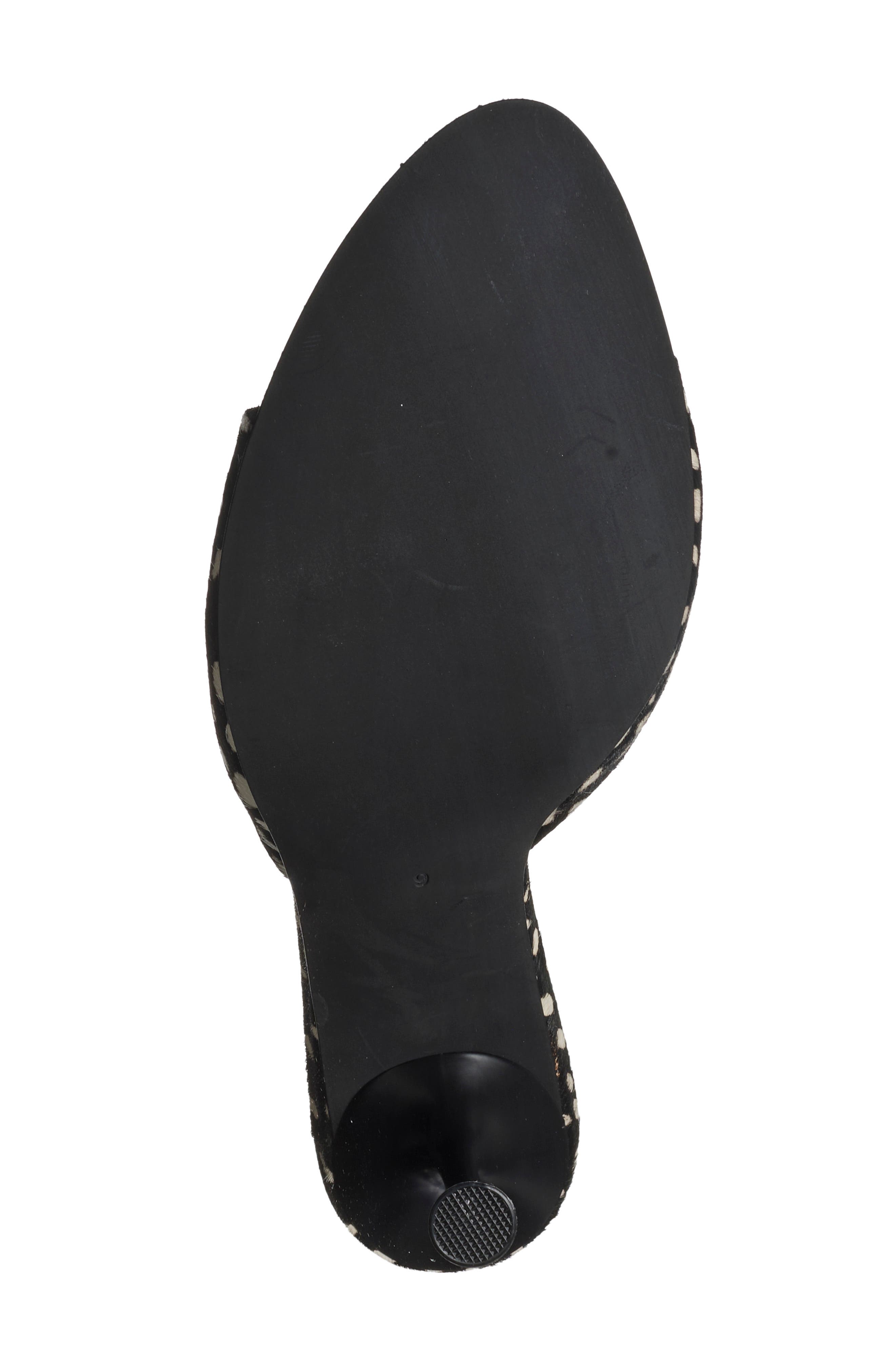 Agent-F Calf Hair Mule Sandal, Alternate, color, BLACK WHITE DOT