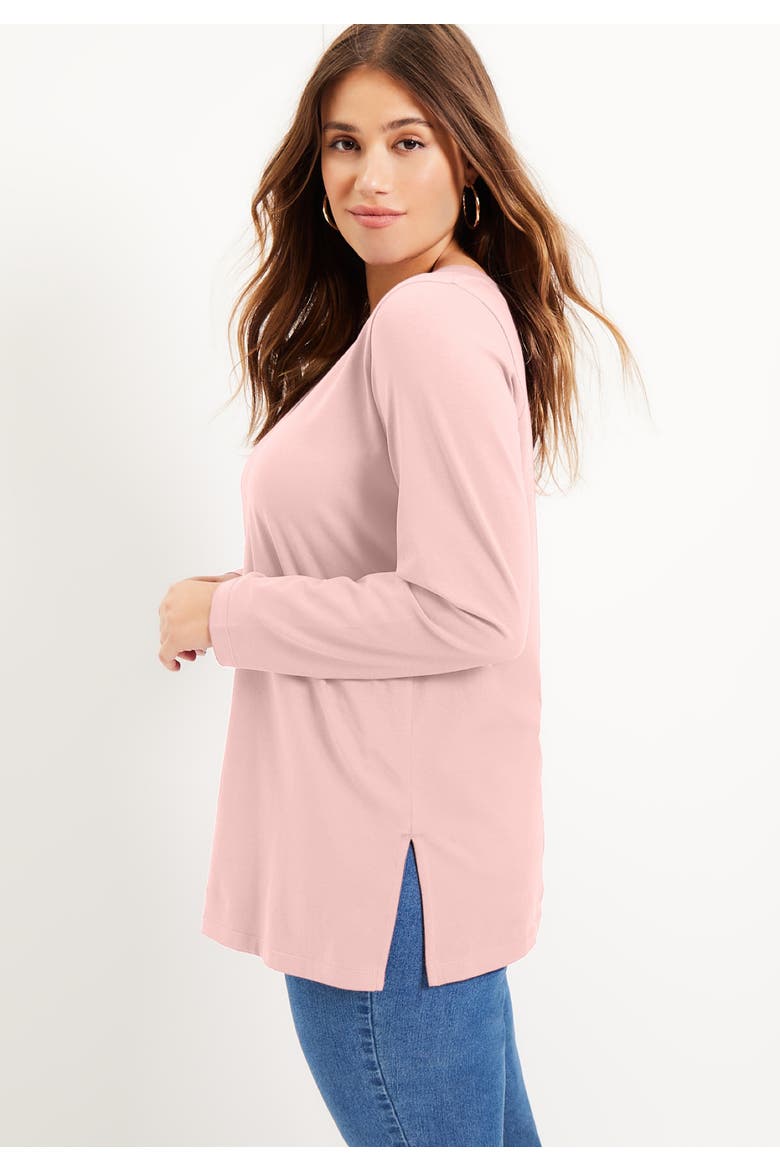 Long Sleeve V Neck One + Only Tunic, Alternate, color, BLACK