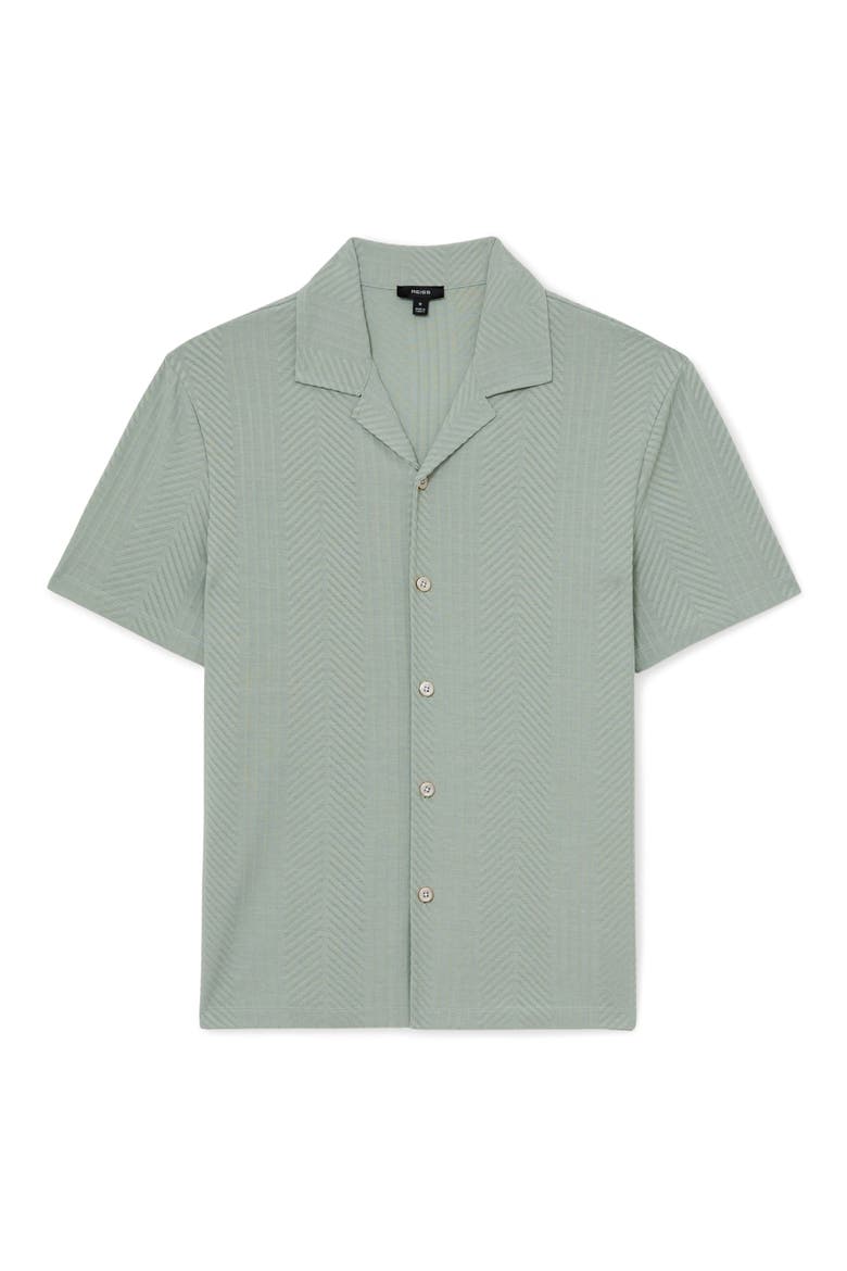 Frederick Textured Stripe Camp Shirt, Alternate, color, MINT GREEN