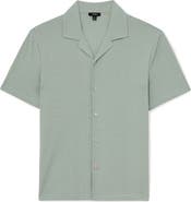 Reiss Frederick Textured Stripe Camp Shirt