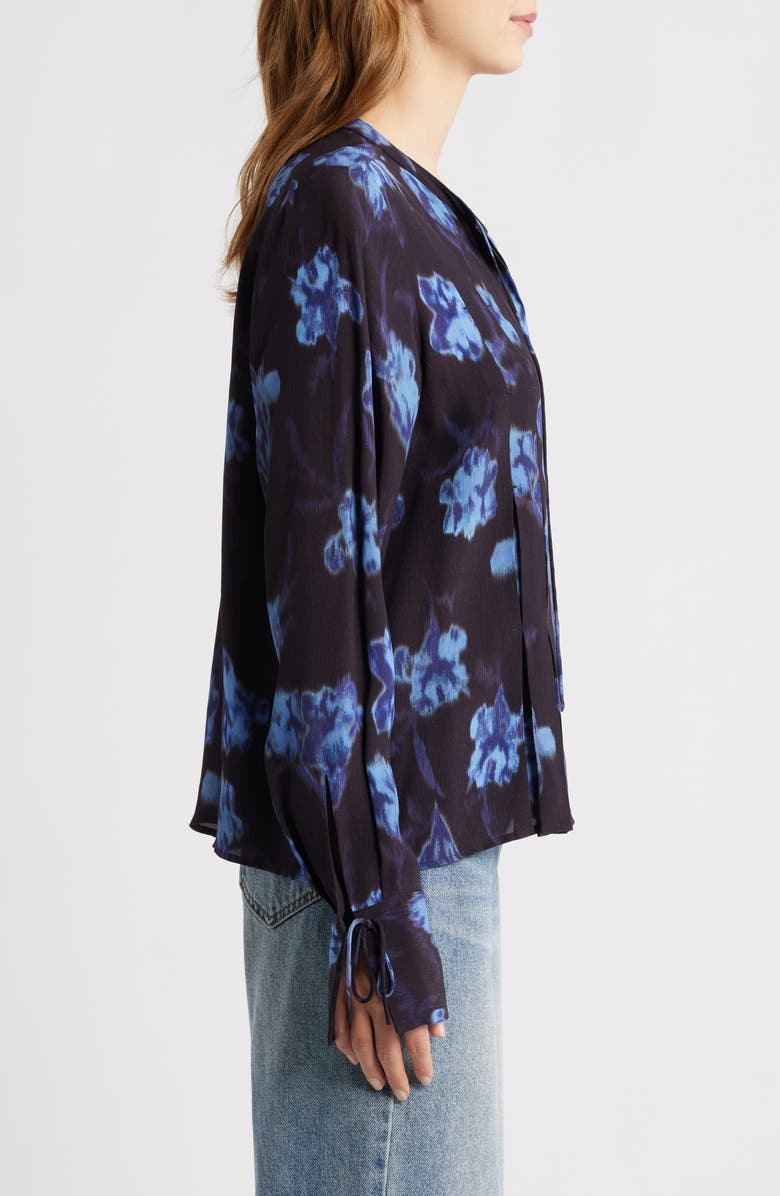 rag & bone Arden Pleated Print Top, Alternate, color, Dkflo