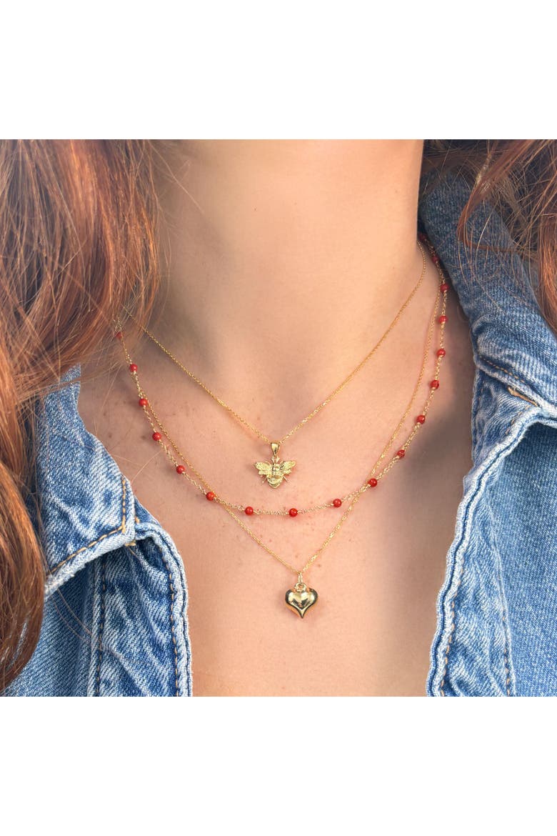 Gold Bee Necklace, Alternate, color, Yellow Gold