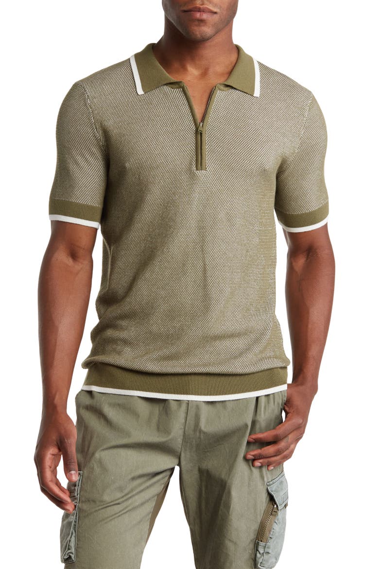 Sholono Zip Polo, Main, color, GREEN