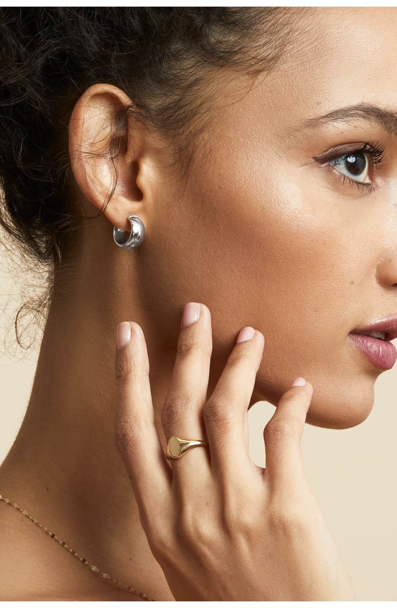 Oradina 14K Gold High Society Hoops Earrings, Alternate, color, White Gold