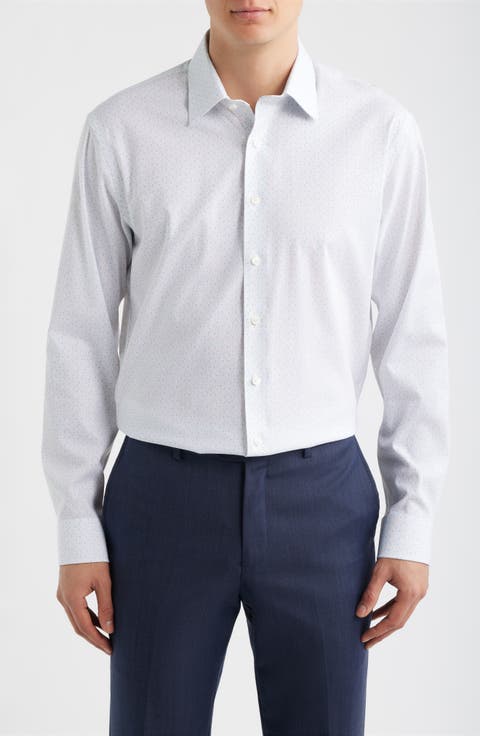 Trim Fit Floral Premium Performance Twill Dress Shirt (Regular, Big & Tall)
