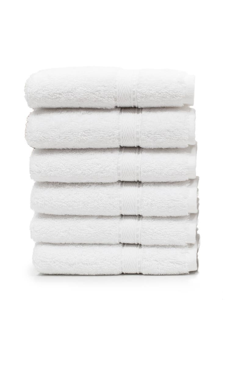 Linum Home Textiles Sinemis Terry 6-Piece Washcloth Set - White, Main, color, White