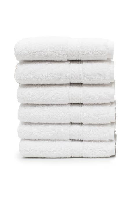 Sinemis Terry 6-Piece Washcloth Set - White