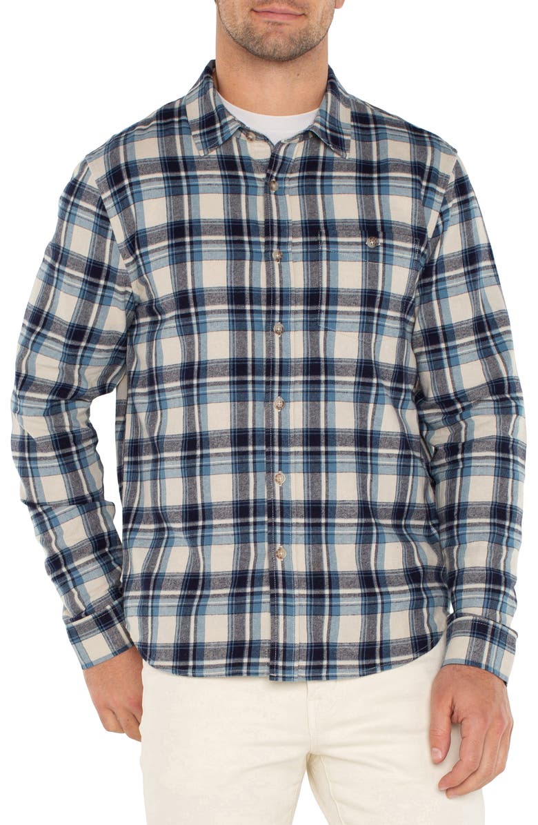 Liverpool Plaid Button-Up Shirt, Main, color, 