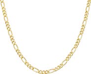 FZN Men's 14K Gold Over Silver Figaro Chain Necklace