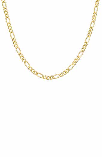FZN Men's 14K Gold Over Silver Figaro Chain Necklace