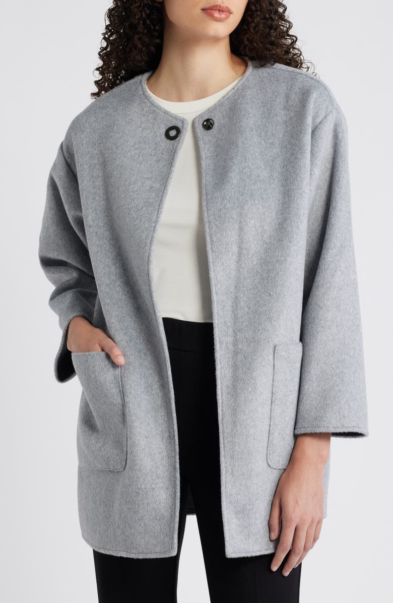 Anne Klein Snap Felt Coat, Alternate, color,