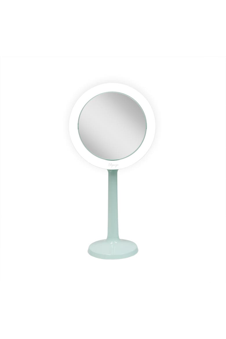 Hudson Lighted Makeup Mirror with 8X/1X Magnifications & Suction Cup, Main, color, Seafoam