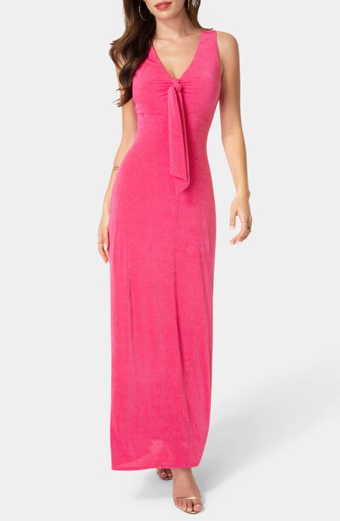 Tie Cutout Sleeveless Maxi Dress