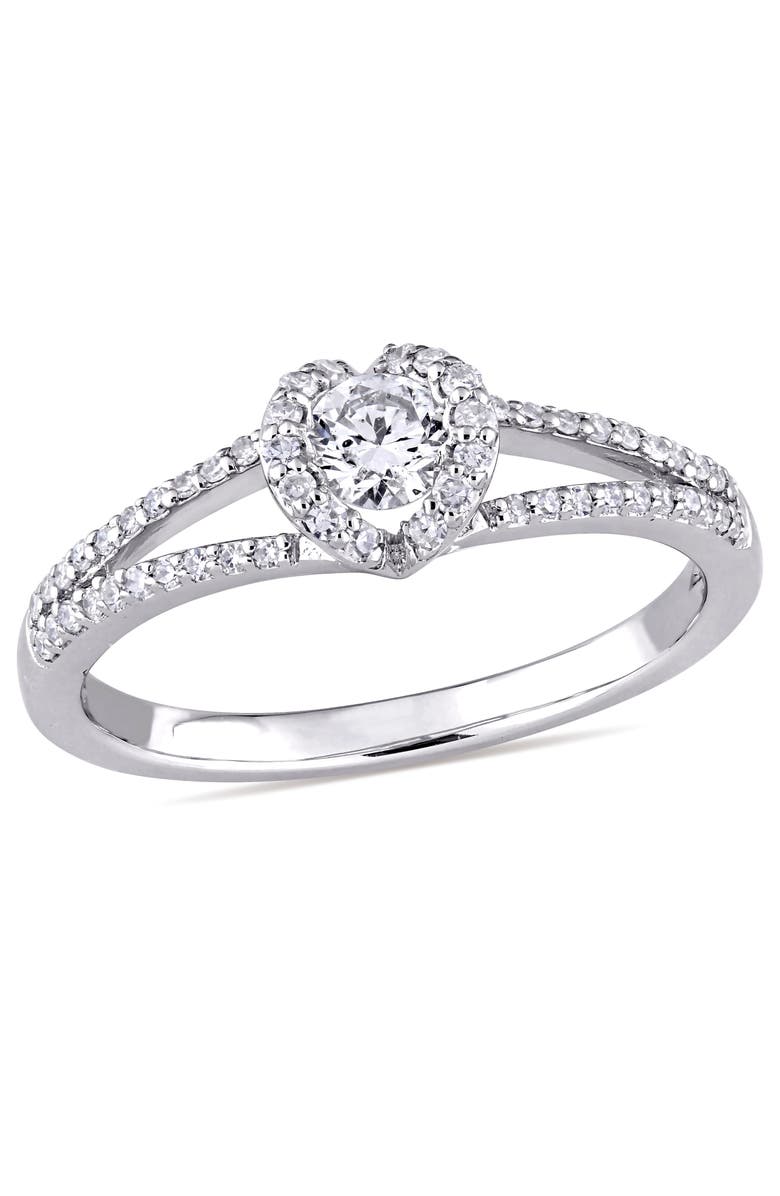 Julianna B. Diamond Split Shank Engagement Ring 14k, Main, color, 14K White Gold