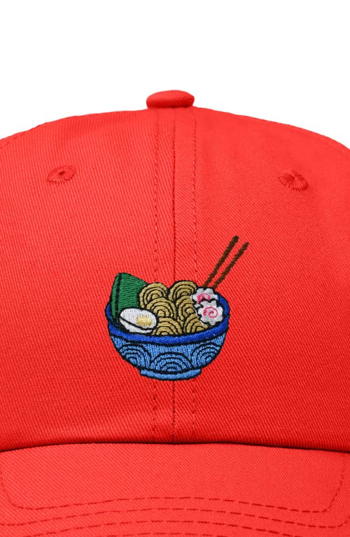 Dalix Noodles Embroidered Casual Cap In Red
