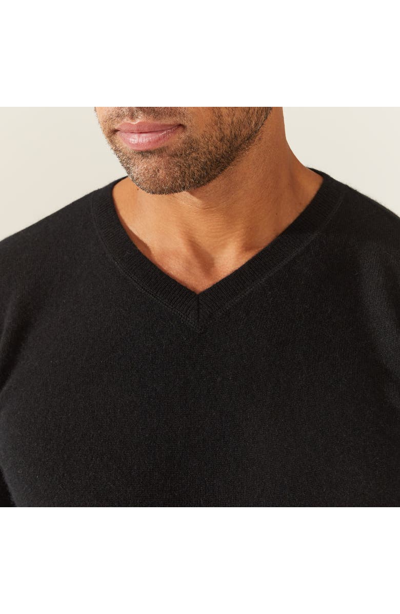 Italic Liam Cashmere V-Neck Sweater, Alternate, color, Black
