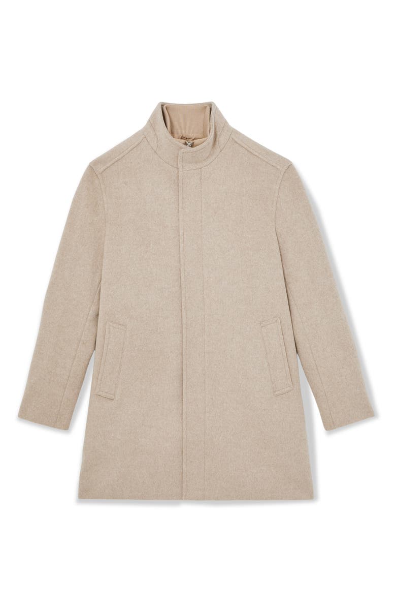 Reiss Fuel Wool Blend Coat, Alternate, color, Oatmeal Brown