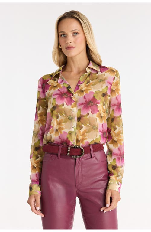 The Noli Shop Ana Button Up Shirt In Multi