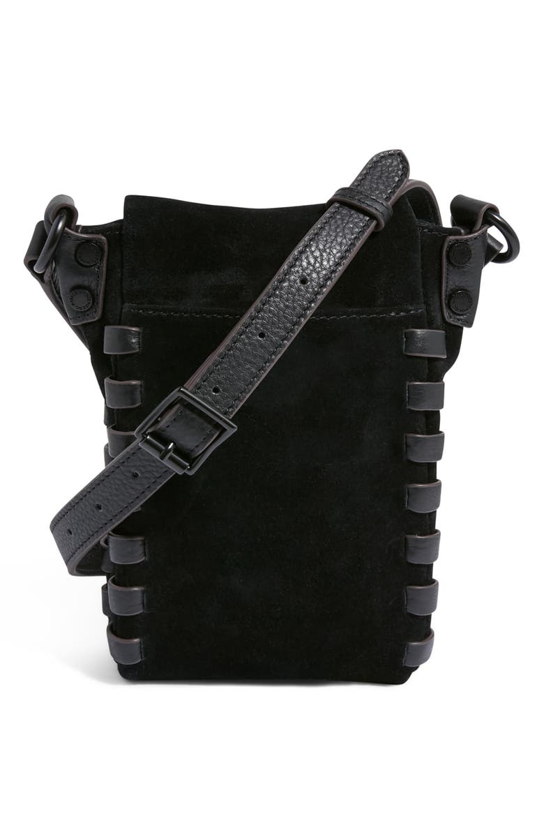 AIMEE Zen Suede Phone Crossbody Bag, Alternate, color, Black Suede