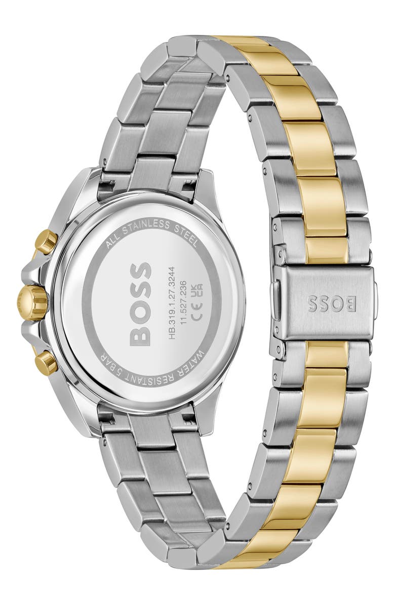 BOSS Alley Chronograph Bracelet Watch, 36mm, Alternate, color, Green/ Two Tone