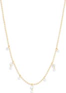 NORDSTROM RACK Cubic Zirconia Charm Ball Chain Necklace