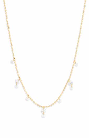Cubic Zirconia Charm Ball Chain Necklace