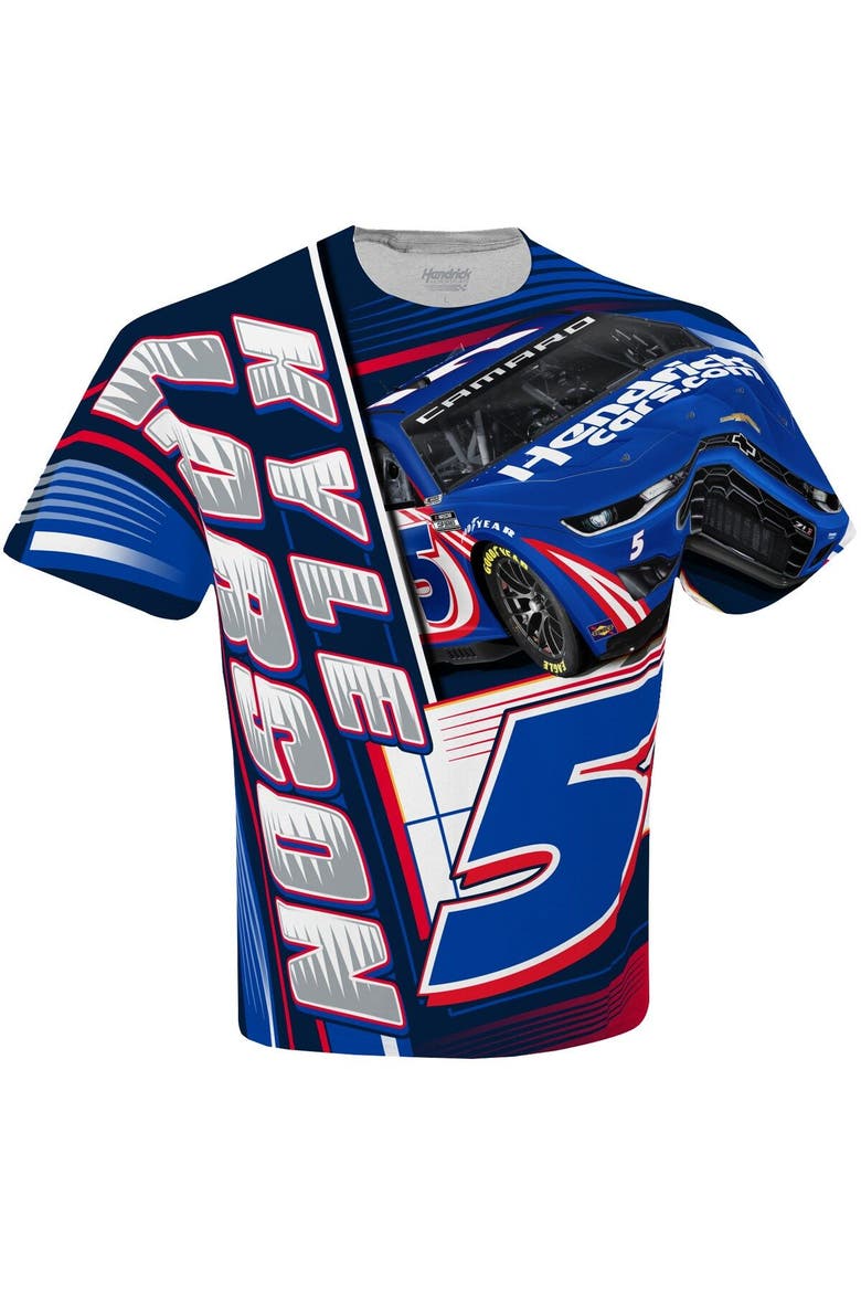 Men's Hendrick Motorsports Team Collection White Kyle Larson HendrickCars.com Sublimated Dynamic Total Print T-Shirt, Alternate, color, White