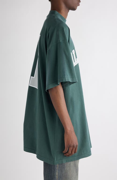 Balenciaga Graphic Print Basketball Short Sleeve T-shirt In Green