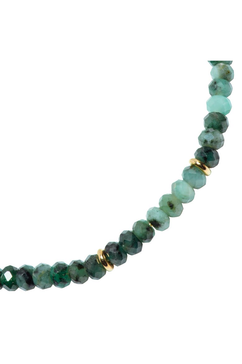 18K Gold Gemstone Beaded Bracelet, Alternate, color, EMERALD