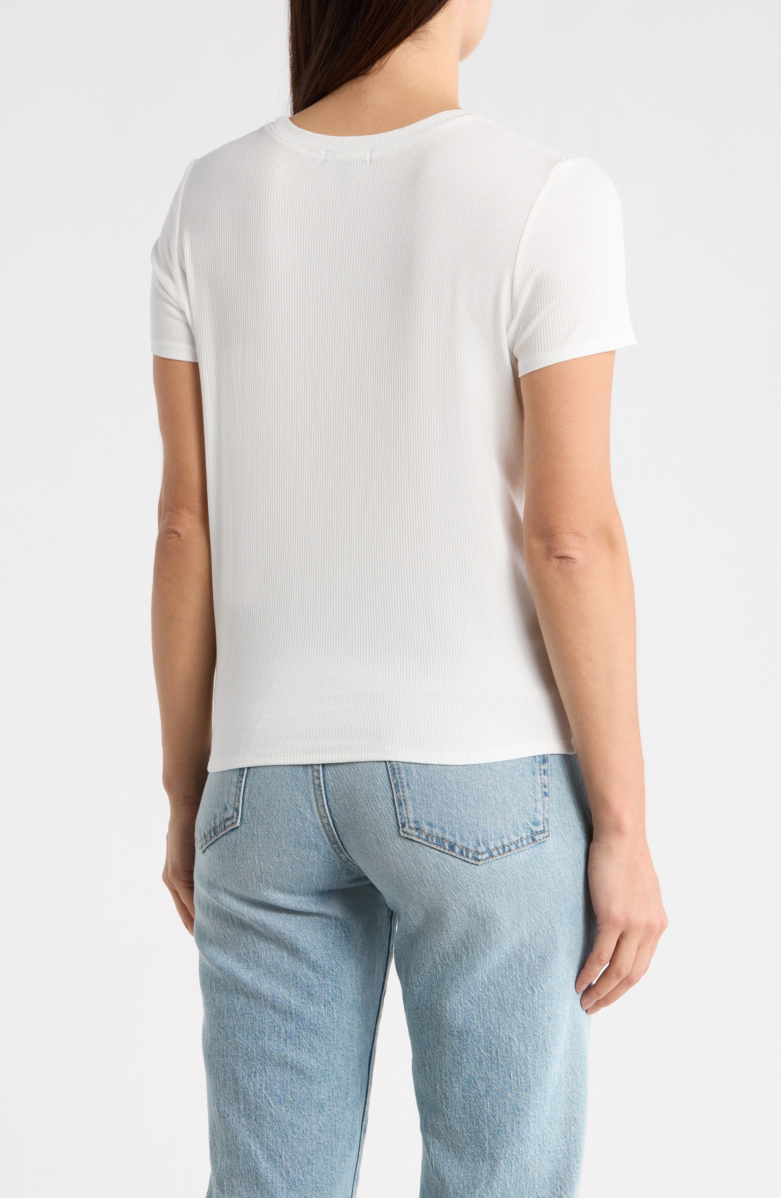 Rib Tie Hem T-Shirt - image 2