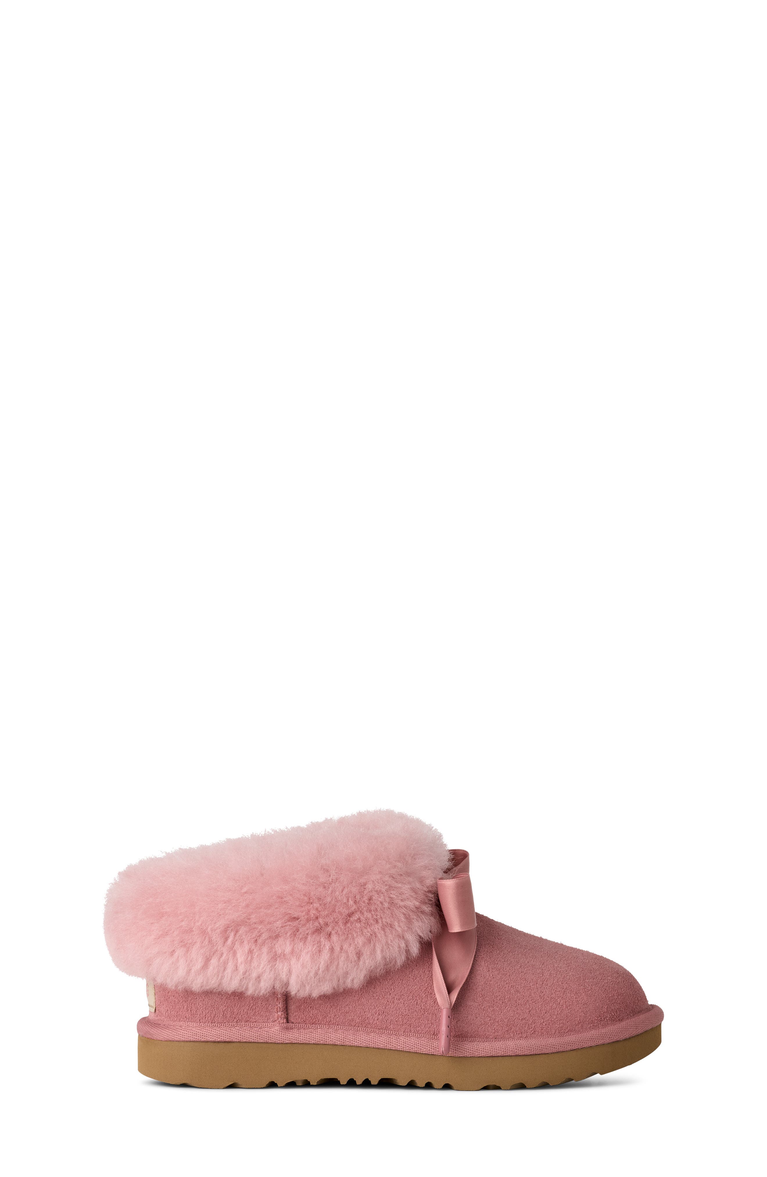 UGG<sup>®</sup> Kids' Bailey Genuine Shearling Collar Slipper, Alternate, color, Pink Dawn