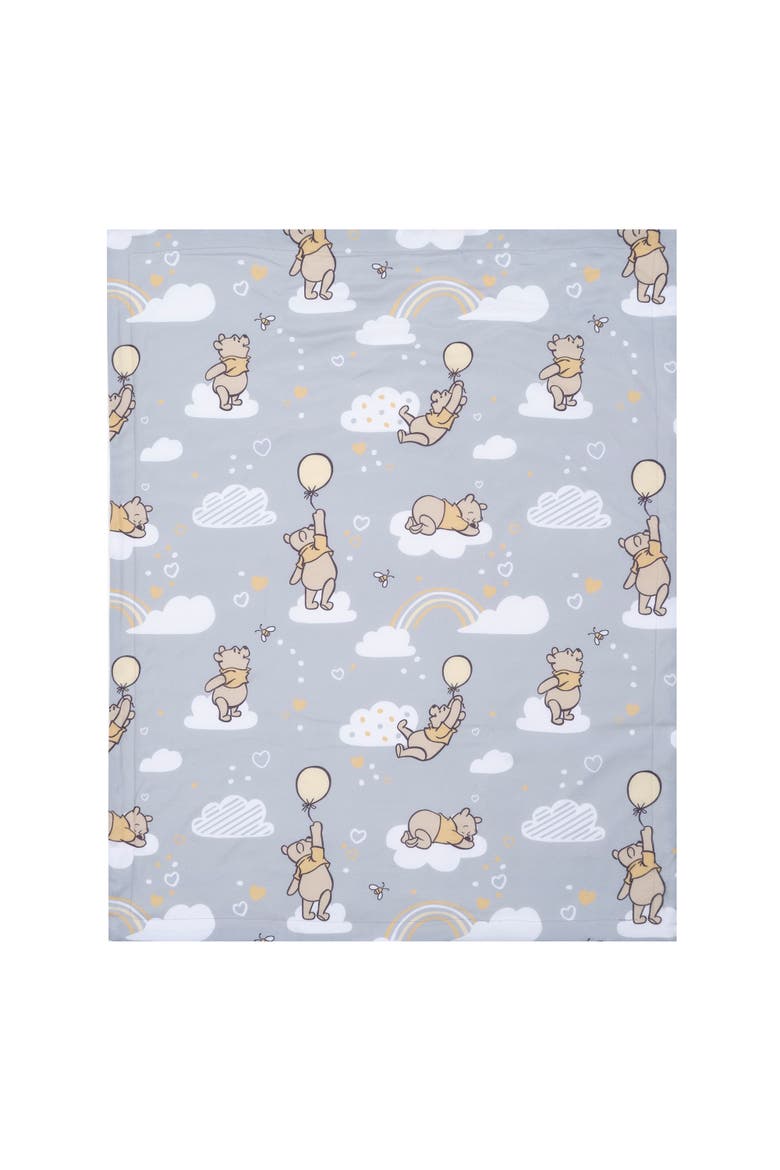 Disney Baby Hunny Bear Winnie the Pooh Soft Faux Shearling Baby Blanket, Alternate, color, Gray
