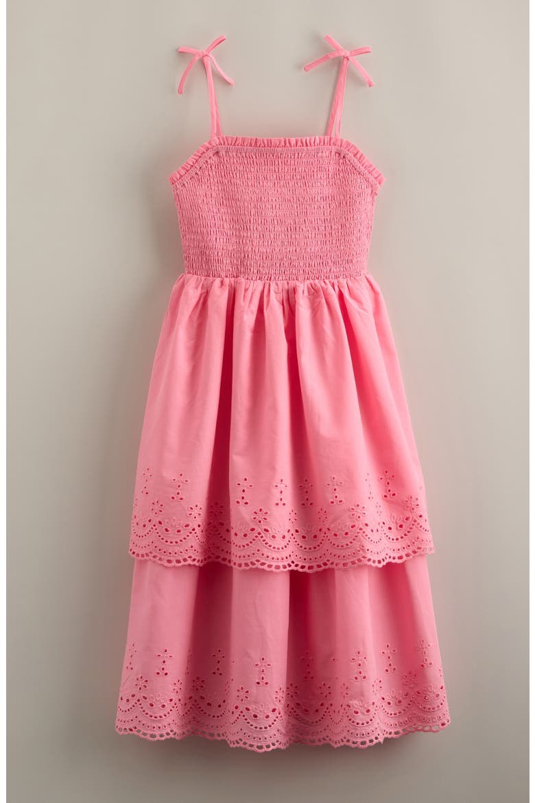 Kids' Eyelet Midi Dress, Main, color, PINK DRINK