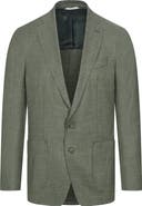 Emanuel Berg Dark Green Slub Wool & Silk Blend Sport Coat