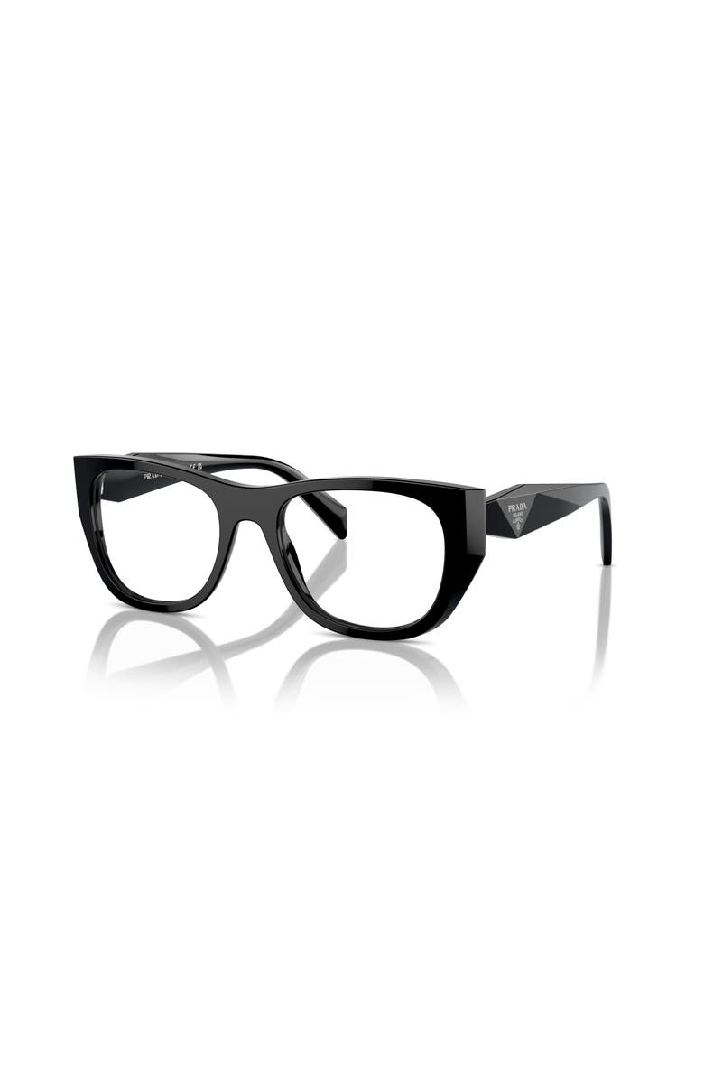 Prada 50mm Irregular optical glasses, Main, color, Black