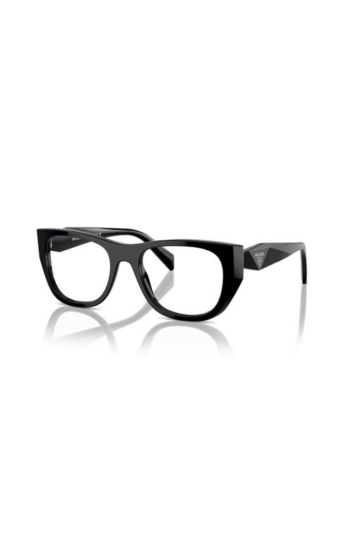 Prada 50mm Irregular Optical Glasses In Black