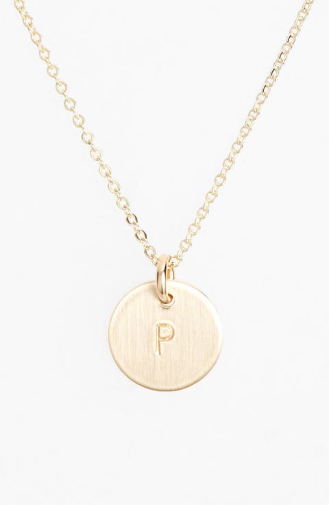 14k-Gold Fill Initial Mini Circle Necklace