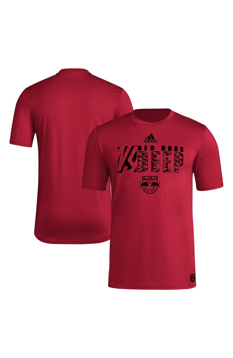 adidas Men's adidas Red New York Red Bulls 2024 Jersey Hook AEROREADY T-Shirt, Main, color,