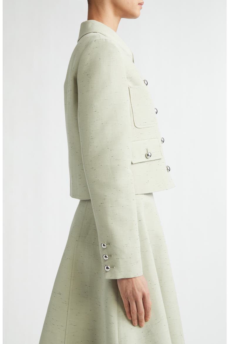 Astley Crop Flecked Cotton Blend Jacket, Alternate, color, GREEN LILY