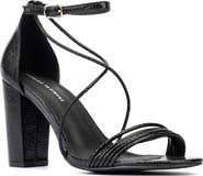 Fashion to Figure Belinda Reptile Embossed Sandal - Wide Width