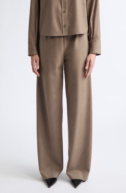 Bias Cut Stretch Wool Trousers