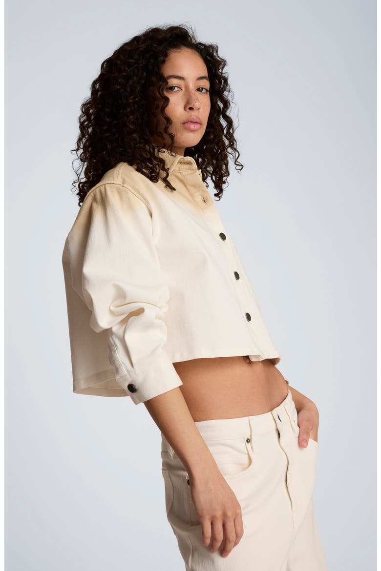 Oversize Dip Dye Crop Shacket, Alternate, color, TAN GRADIENT