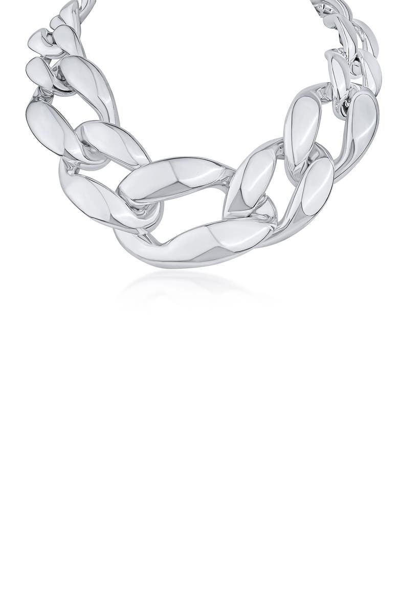 JARDIN Graduated Link Necklace, Main, color, Silver