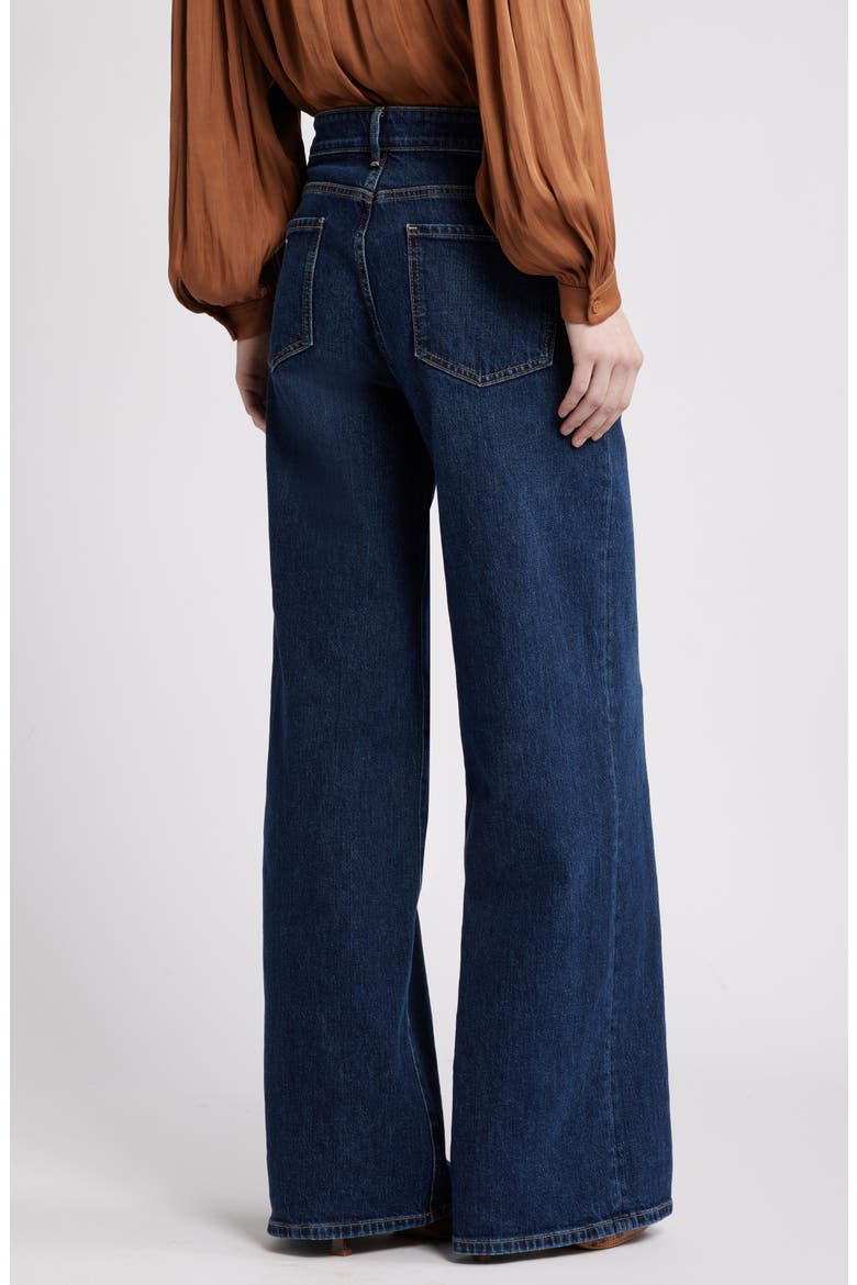 High Waist Wide Leg Jeans, Alternate, color, DARK BLUE WASH